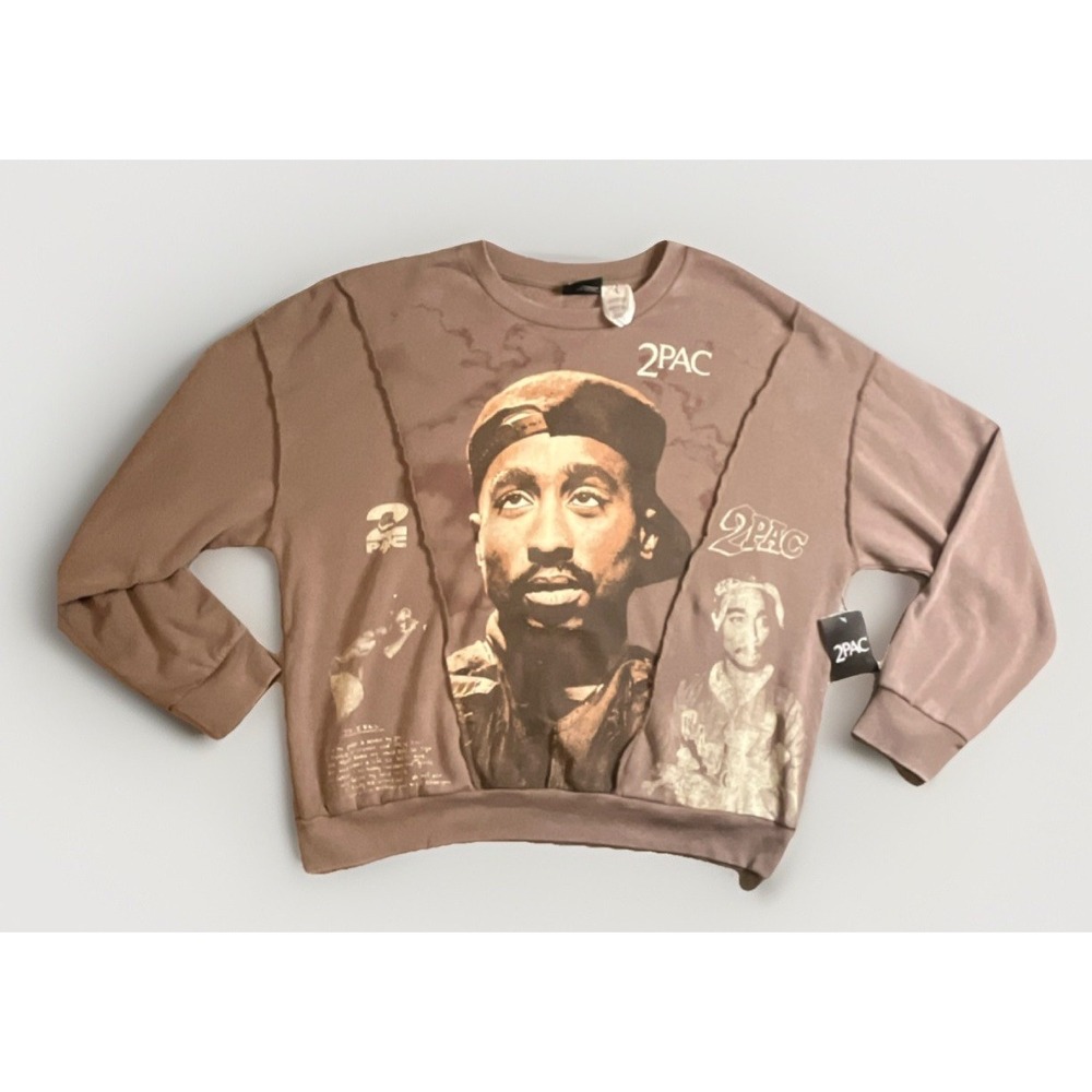 2Pac Long Sleeve Graphic Sweatshirt Size L Hip Hop West Coast Nostalgia NWT